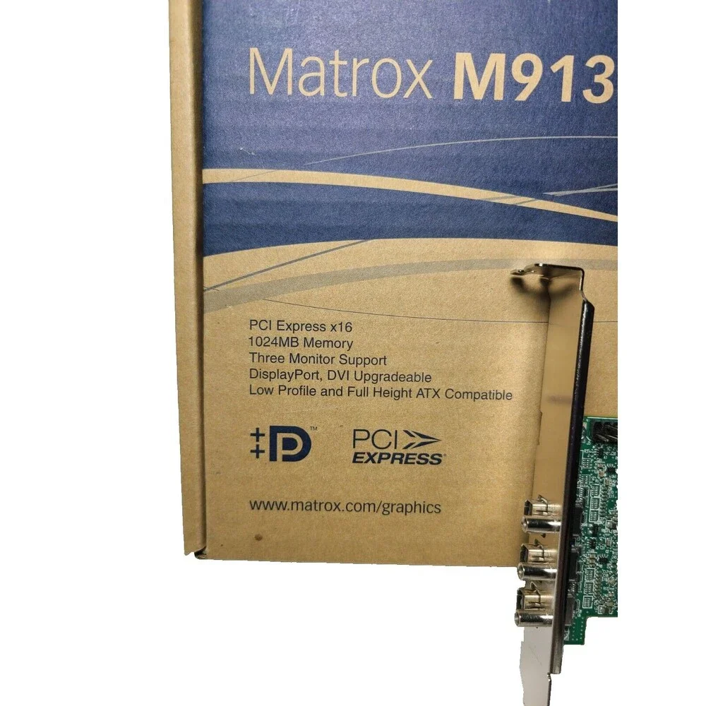 Matrox M9138-E1024LAF Graphic Display Card 1gig w/Box M9138 Low-Profile PCIe x16